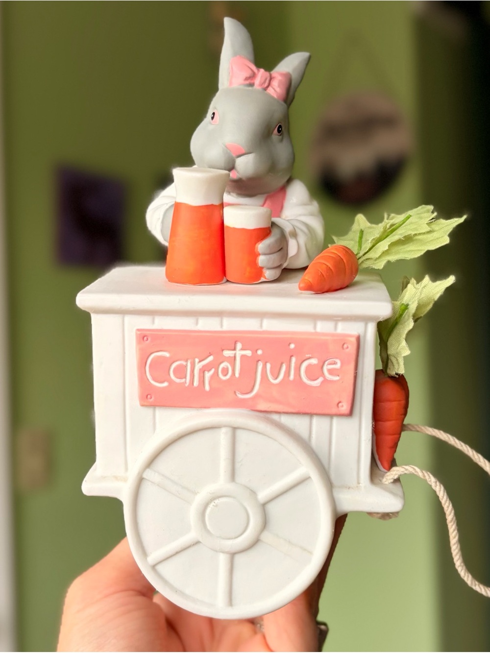 Dept. 56 Bunny Cottagecore Carrot Juice Cart Figurine Accent